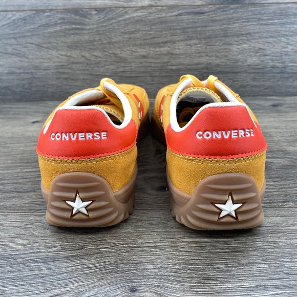 Converse Star Trainer Suede Sneaker Gold Orange Men's 8.5 Casual Shoes - Picture 10 of 15